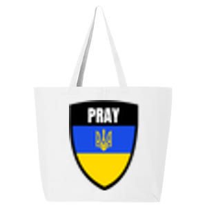 Pray Tactical Support Ukrainian Flag Shield I Stand With Ukraine Military 25L Jumbo Tote