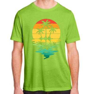 Palm Tree Silhouette Sunset Retro Vintage 70s Nature Lover Adult ChromaSoft Performance T-Shirt