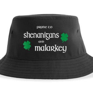 Prone To Shenanigans And Malarkey Funny Irish Pride Sustainable Bucket Hat