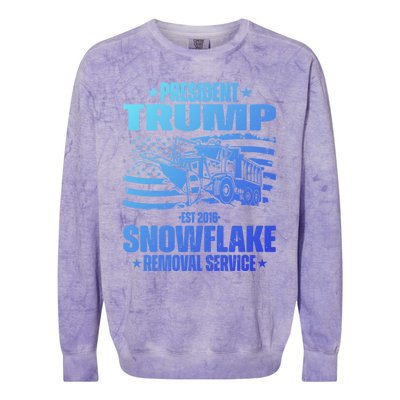 President Trump Snowflake Removal Service Funny Trump 2024 Cool Gift Colorblast Crewneck Sweatshirt