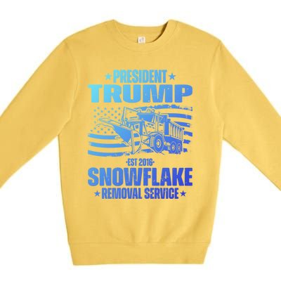 President Trump Snowflake Removal Service Funny Trump 2024 Cool Gift Premium Crewneck Sweatshirt