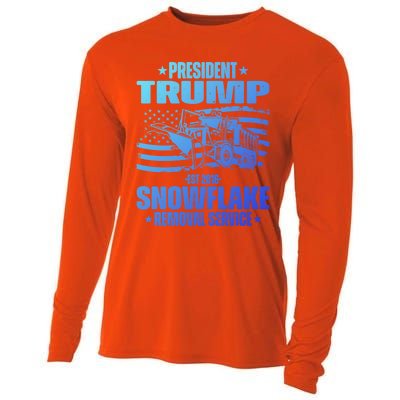 President Trump Snowflake Removal Service Funny Trump 2024 Cool Gift Cooling Performance Long Sleeve Crew