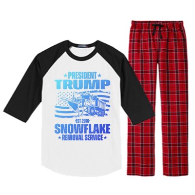 President Trump Snowflake Removal Service Funny Trump 2024 Cool Gift Raglan Sleeve Pajama Set