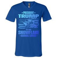 President Trump Snowflake Removal Service Funny Trump 2024 Cool Gift V-Neck T-Shirt