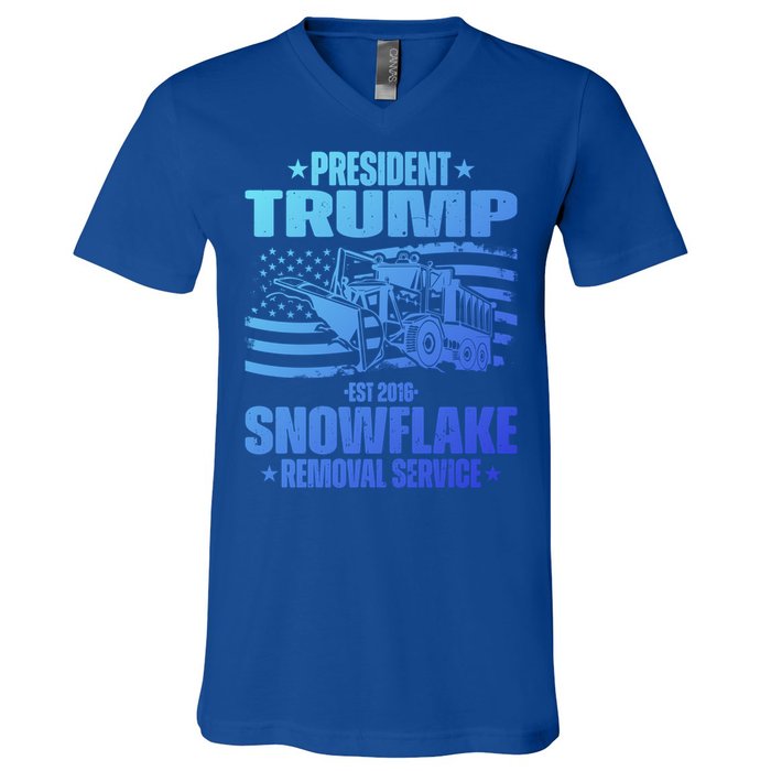 President Trump Snowflake Removal Service Funny Trump 2024 Cool Gift V-Neck T-Shirt