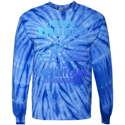 President Trump Snowflake Removal Service Funny Trump 2024 Cool Gift Tie-Dye Long Sleeve Shirt