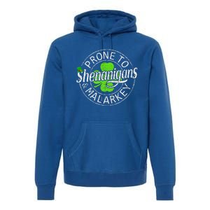 Prone To Shenanigans And Malarkey Funny St Patricks Day Premium Hoodie