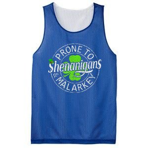 Prone To Shenanigans And Malarkey Funny St Patricks Day Mesh Reversible Basketball Jersey Tank