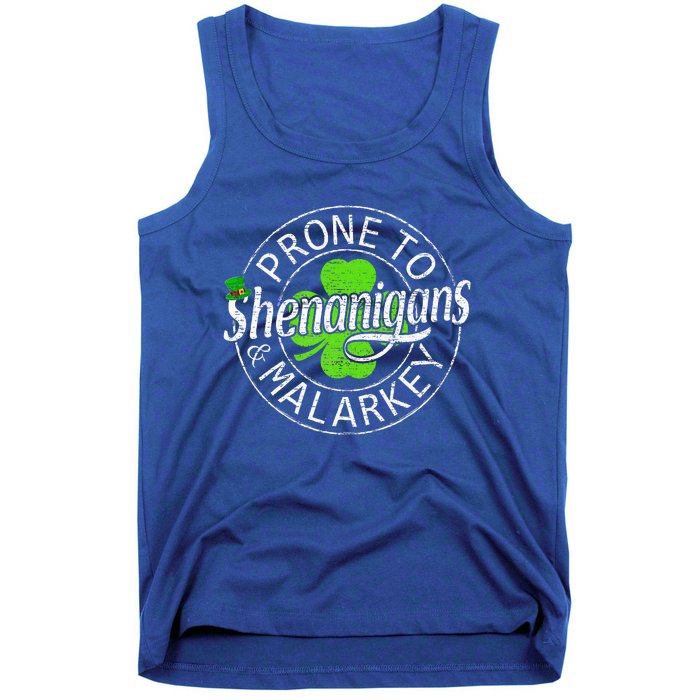 Prone To Shenanigans And Malarkey Funny St Patricks Day Tank Top