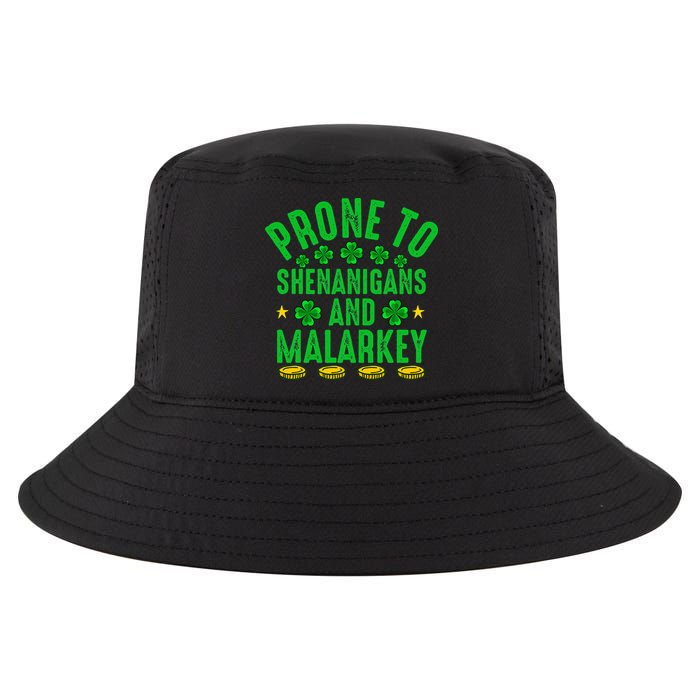 Prone To Shenanigans And Malarkey St Patricks Day Cool Comfort Performance Bucket Hat