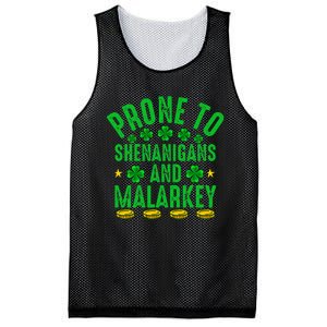 Prone To Shenanigans And Malarkey St Patricks Day Mesh Reversible Basketball Jersey Tank