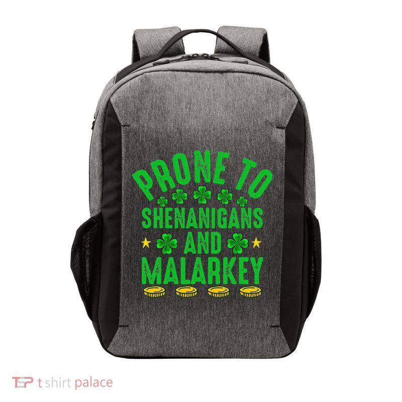 Prone To Shenanigans And Malarkey St Patricks Day Vector Backpack