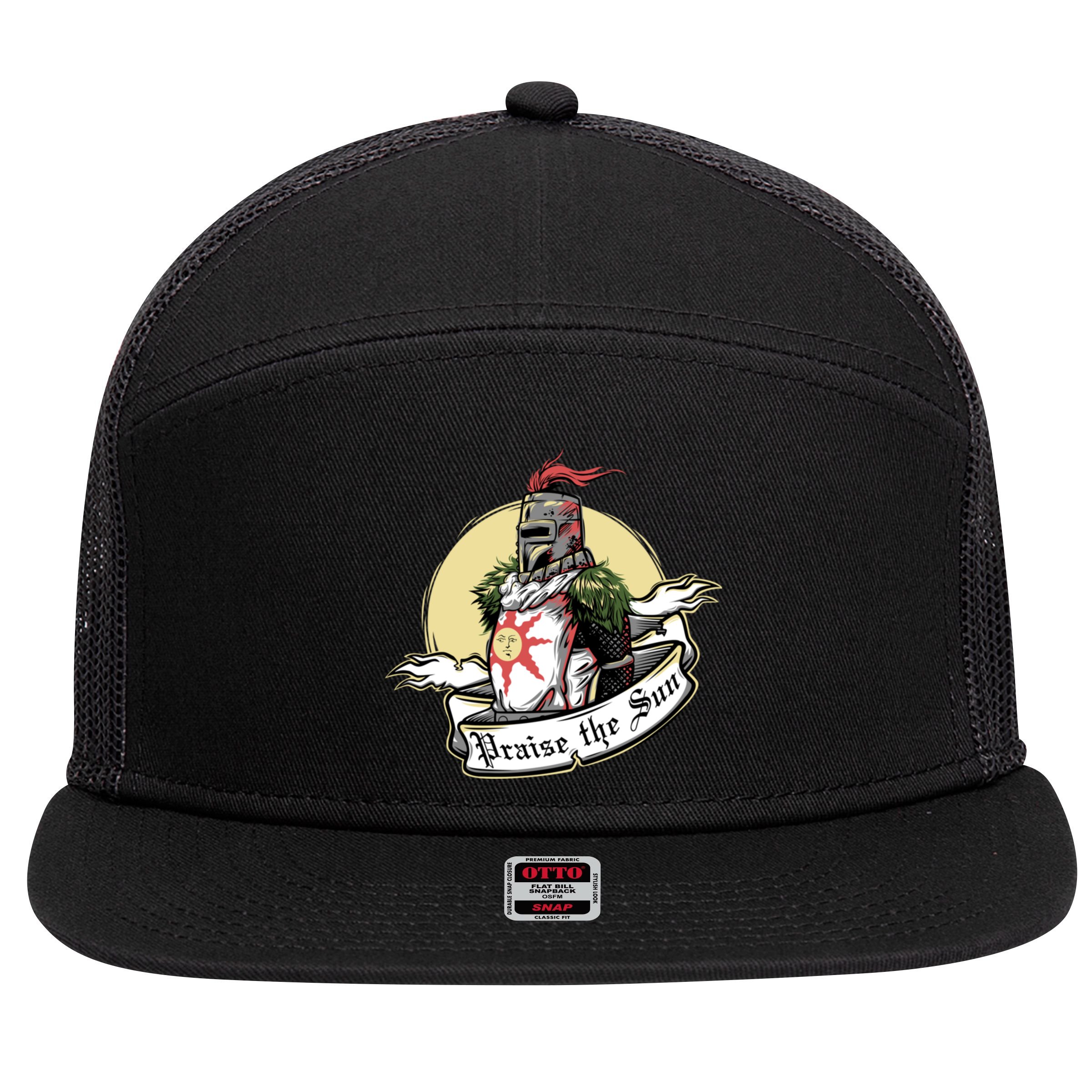 Praise The Sun 7 Panel Mesh Trucker Snapback Hat