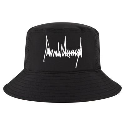 President Trump Signature Left Chest White Cool Comfort Performance Bucket Hat