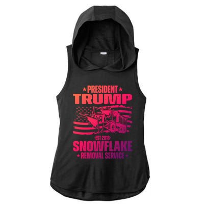 President Trump Snowflake Removal Service Funny Trump 2024 Cool Gift Ladies PosiCharge Tri-Blend Wicking Draft Hoodie Tank