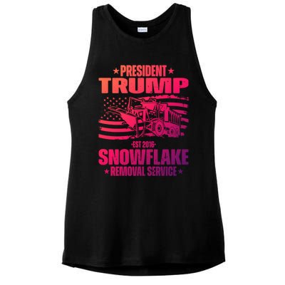 President Trump Snowflake Removal Service Funny Trump 2024 Cool Gift Ladies PosiCharge Tri-Blend Wicking Tank