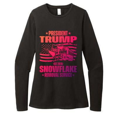 President Trump Snowflake Removal Service Funny Trump 2024 Cool Gift Womens CVC Long Sleeve Shirt