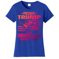 President Trump Snowflake Removal Service Funny Trump 2024 Cool Gift Women's T-Shirt