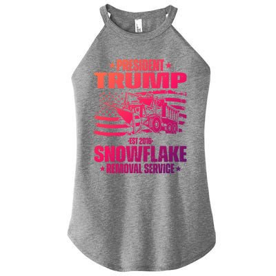 President Trump Snowflake Removal Service Funny Trump 2024 Cool Gift Women's Perfect Tri Rocker Tank