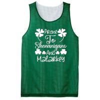 Prone To Shenanigans And Malarkey Funny St Patricks Day Design Mesh Reversible Basketball Jersey Tank