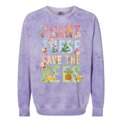 Plant These Save The Bees Botanical Vintage WildFlowers Colorblast Crewneck Sweatshirt