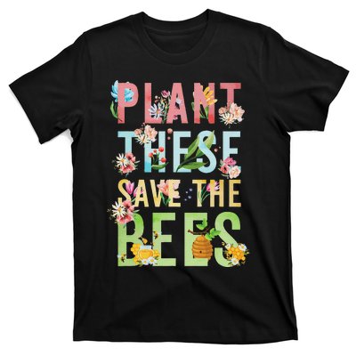 Plant These Save The Bees Botanical Vintage WildFlowers T-Shirt