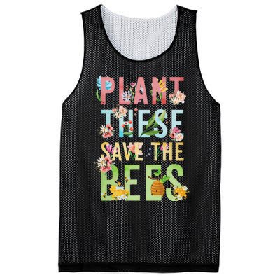 Plant These Save The Bees Botanical Vintage WildFlowers Mesh Reversible Basketball Jersey Tank