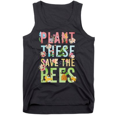 Plant These Save The Bees Botanical Vintage WildFlowers Tank Top