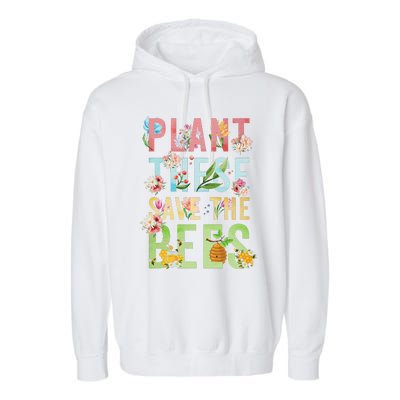 Plant These Save The Bees Botanical Vintage WildFlowers Garment-Dyed Fleece Hoodie