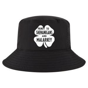 Prone To Shenanigans And Malarkey Funny St Patricks Day Cool Comfort Performance Bucket Hat