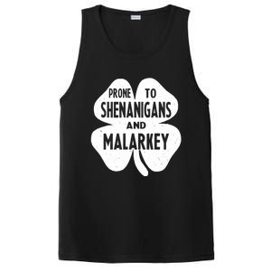 Prone To Shenanigans And Malarkey Funny St Patricks Day PosiCharge Competitor Tank