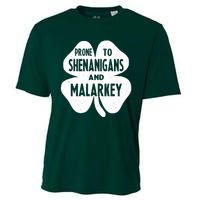 Prone To Shenanigans And Malarkey Funny St Patricks Day Cooling Performance Crew T-Shirt