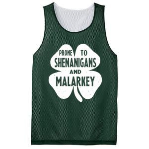 Prone To Shenanigans And Malarkey Funny St Patricks Day Mesh Reversible Basketball Jersey Tank