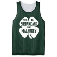 Prone To Shenanigans And Malarkey Funny St Patricks Day Mesh Reversible Basketball Jersey Tank