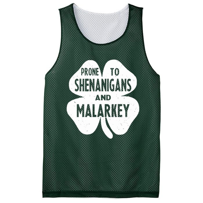 Prone To Shenanigans And Malarkey Funny St Patricks Day Mesh Reversible Basketball Jersey Tank