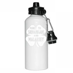 Prone To Shenanigans And Malarkey Funny St Patricks Day Aluminum Water Bottle 