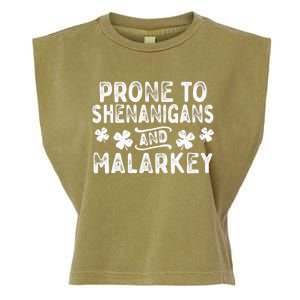 Prone To Shenanigans and Malarkey St Patricks Day Garment-Dyed Women's Muscle Tee