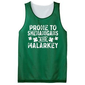 Prone To Shenanigans and Malarkey St Patricks Day Mesh Reversible Basketball Jersey Tank