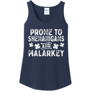 Prone To Shenanigans and Malarkey St Patricks Day Ladies Essential Tank