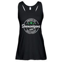 Prone to Shenanigans and Malarkey Funny St. Patricks's Day Ladies Essential Flowy Tank