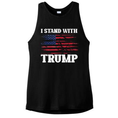 Pro Trump Supporter Trump I Stand With Trump Ladies PosiCharge Tri-Blend Wicking Tank