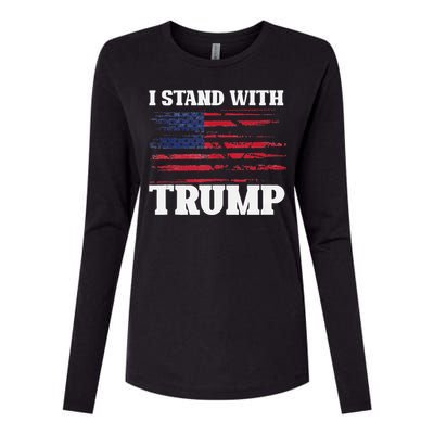 Pro Trump Supporter Trump I Stand With Trump Womens Cotton Relaxed Long Sleeve T-Shirt