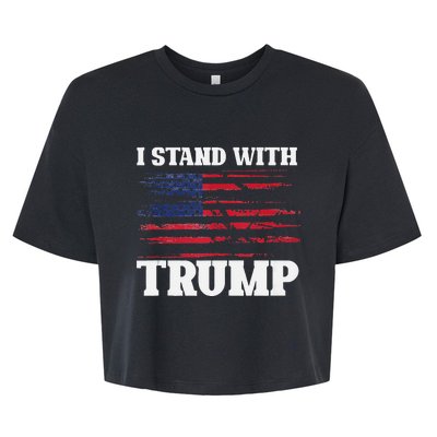 Pro Trump Supporter Trump I Stand With Trump Bella+Canvas Jersey Crop Tee