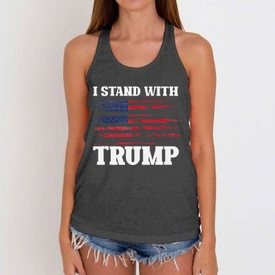 Pro Trump Supporter Trump I Stand With Trump Women's Knotted Racerback Tank