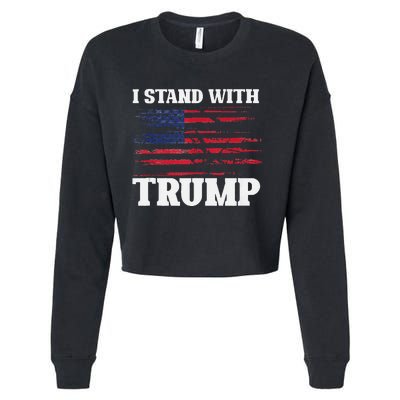 Pro Trump Supporter Trump I Stand With Trump Cropped Pullover Crew