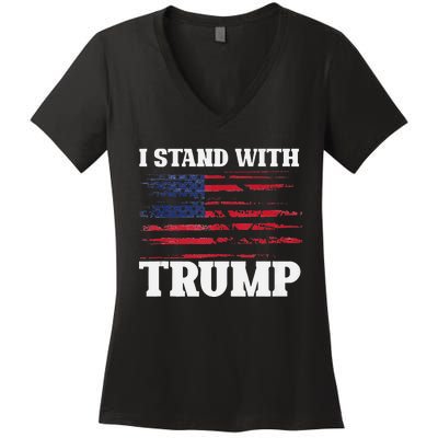 Pro Trump Supporter Trump I Stand With Trump Women's V-Neck T-Shirt