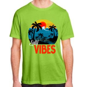 Palm Trees Salty Vibes Design Summer Time Travel Beach Adult ChromaSoft Performance T-Shirt