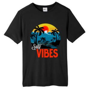 Palm Trees Salty Vibes Design Summer Time Travel Beach Tall Fusion ChromaSoft Performance T-Shirt