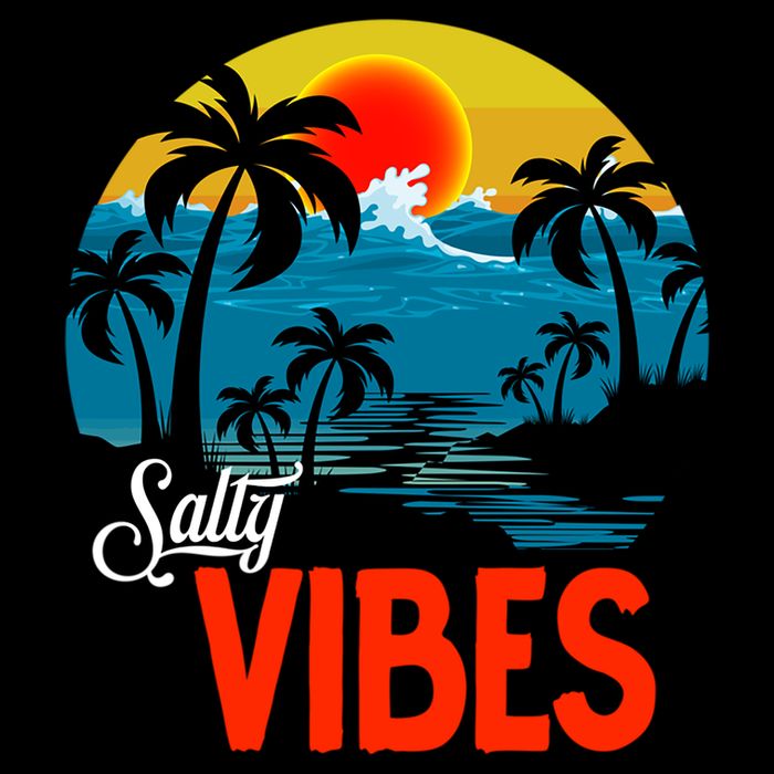 Palm Trees Salty Vibes Design Summer Time Travel Beach Drawstring Bag