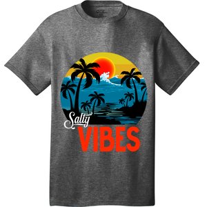 Palm Trees Salty Vibes Design Summer Time Travel Beach T-Shirt